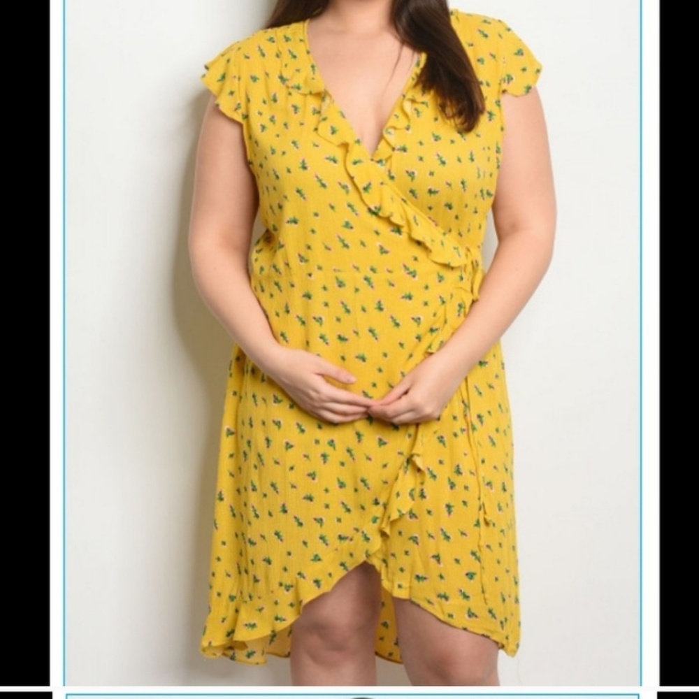 Yellow Wrap Dress